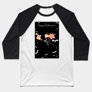 "Happy Halloween" Strawberry Blonde Witch Baseball T-Shirt